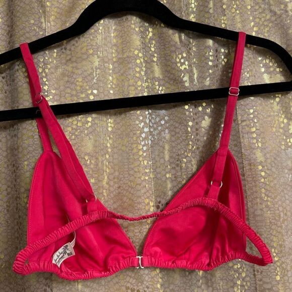 Free People Intimately Hot Magenta Pink Front Clip Triangle Bralette S NWOT - Picture 2 of 5